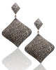 NEW Pave Black Diamond Square Dangle Earrings