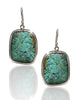 NEW Square Natural Turquoise and Sterling Silver Dangle Earrings