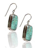 NEW Square Natural Turquoise and Sterling Silver Dangle Earrings