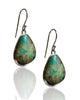 NEW Natural Turquoise Sterling Silver Freeform Dangle Earrings