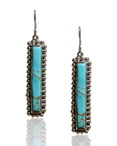 NEW Sterling Silver Turquoise Bar Dangle Earrings