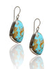 NEW Sterling Silver Natural Turquoise Freeform Dangle Earrings