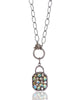 NEW Opal and Black Diamond Locket Pendant