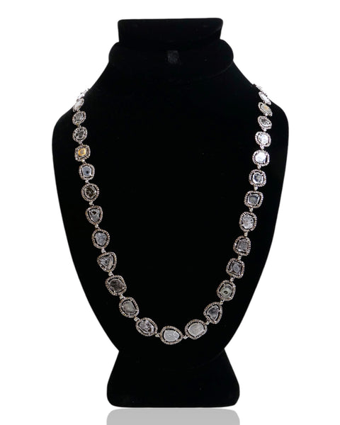 NEW Long Sliced Diamond Necklace