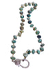 NEW Natural African Turquoise Necklace with Diamond Clasp