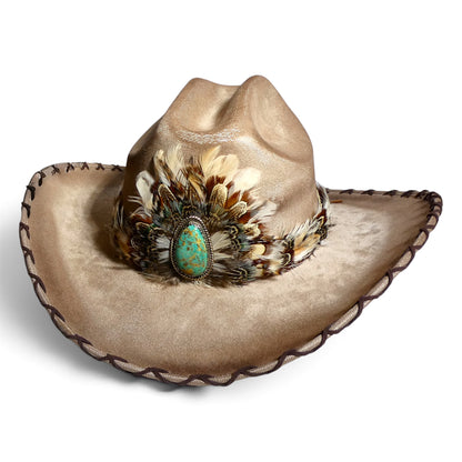 The Sedona Turquoise Feather Cowgirl Hat