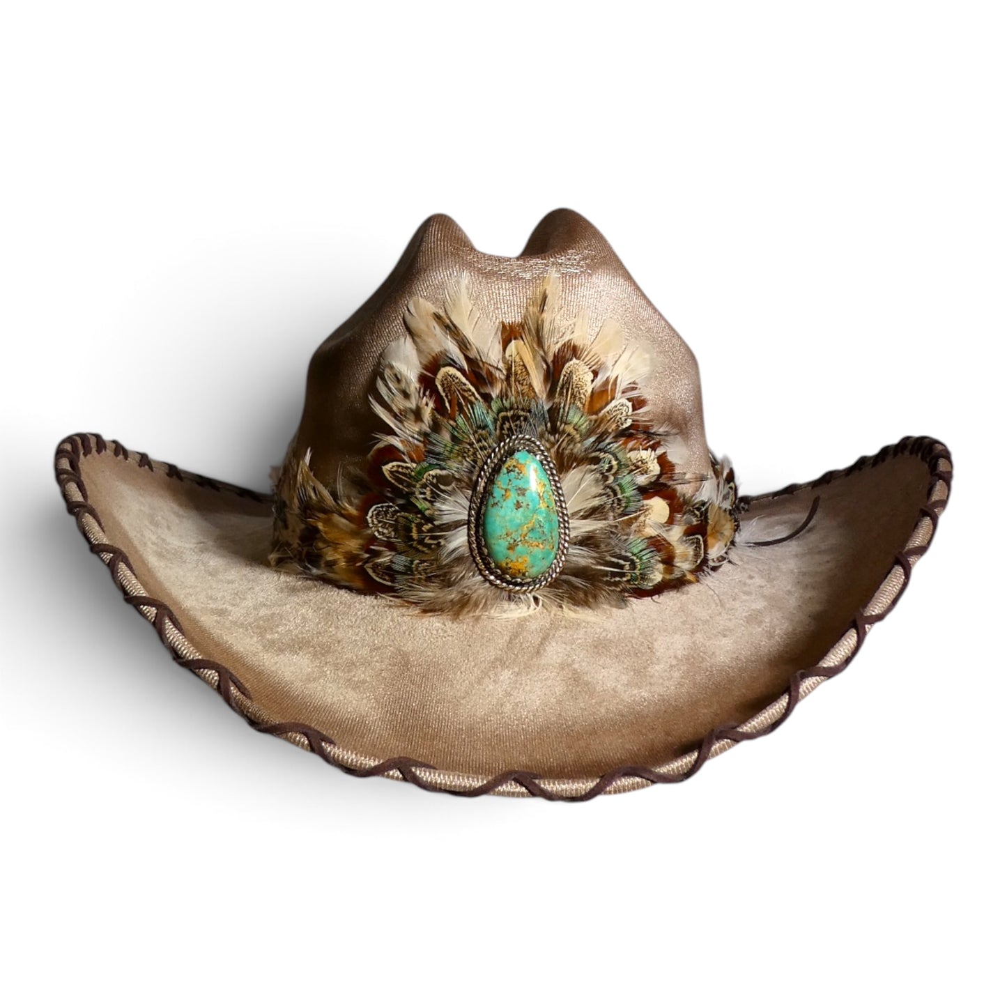 The Sedona Turquoise Feather Cowgirl Hat