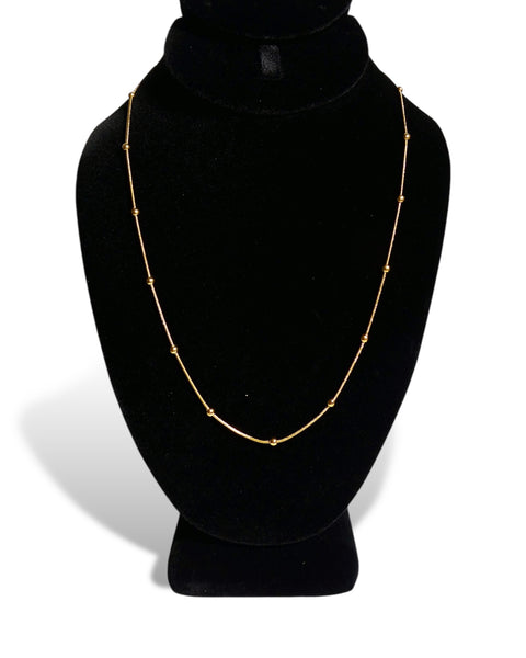 NEW 14K Gold Ball Chain Necklace