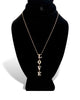 NEW 14K Gold & Diamond Vertical Hanging Love Necklace