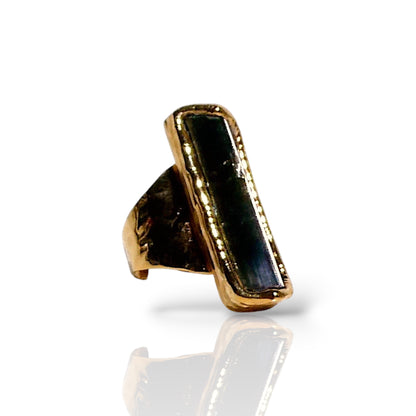 Elongated Black Tourmaline Ring