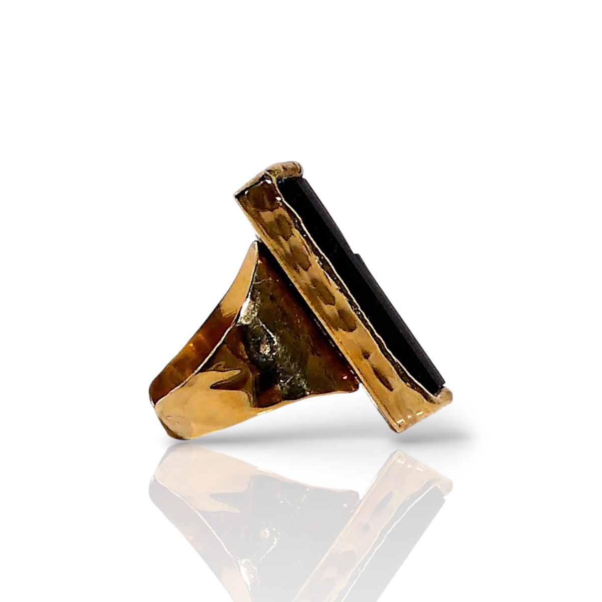 Elongated Black Tourmaline Ring