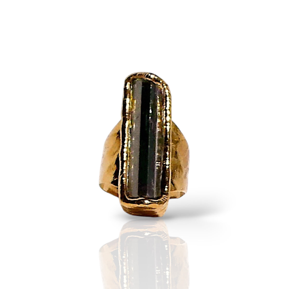 Elongated Black Tourmaline Ring