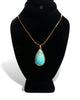 NEW Large Natural Turquoise Teardrop Pendant