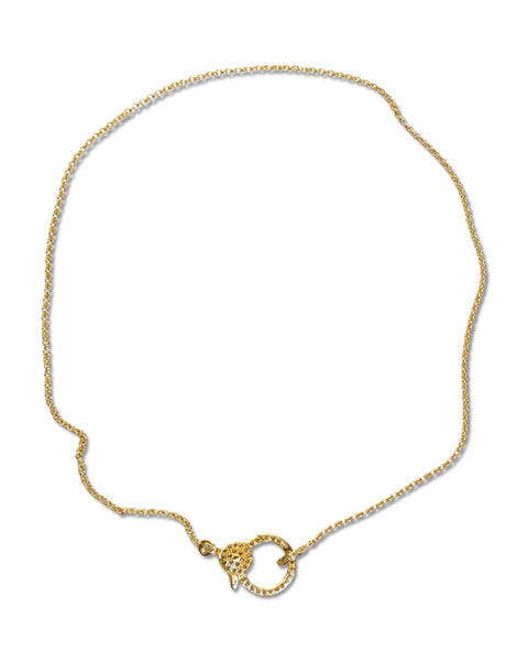 NEW Dainty 14K Gold Chain Necklace with Diamond Clasp