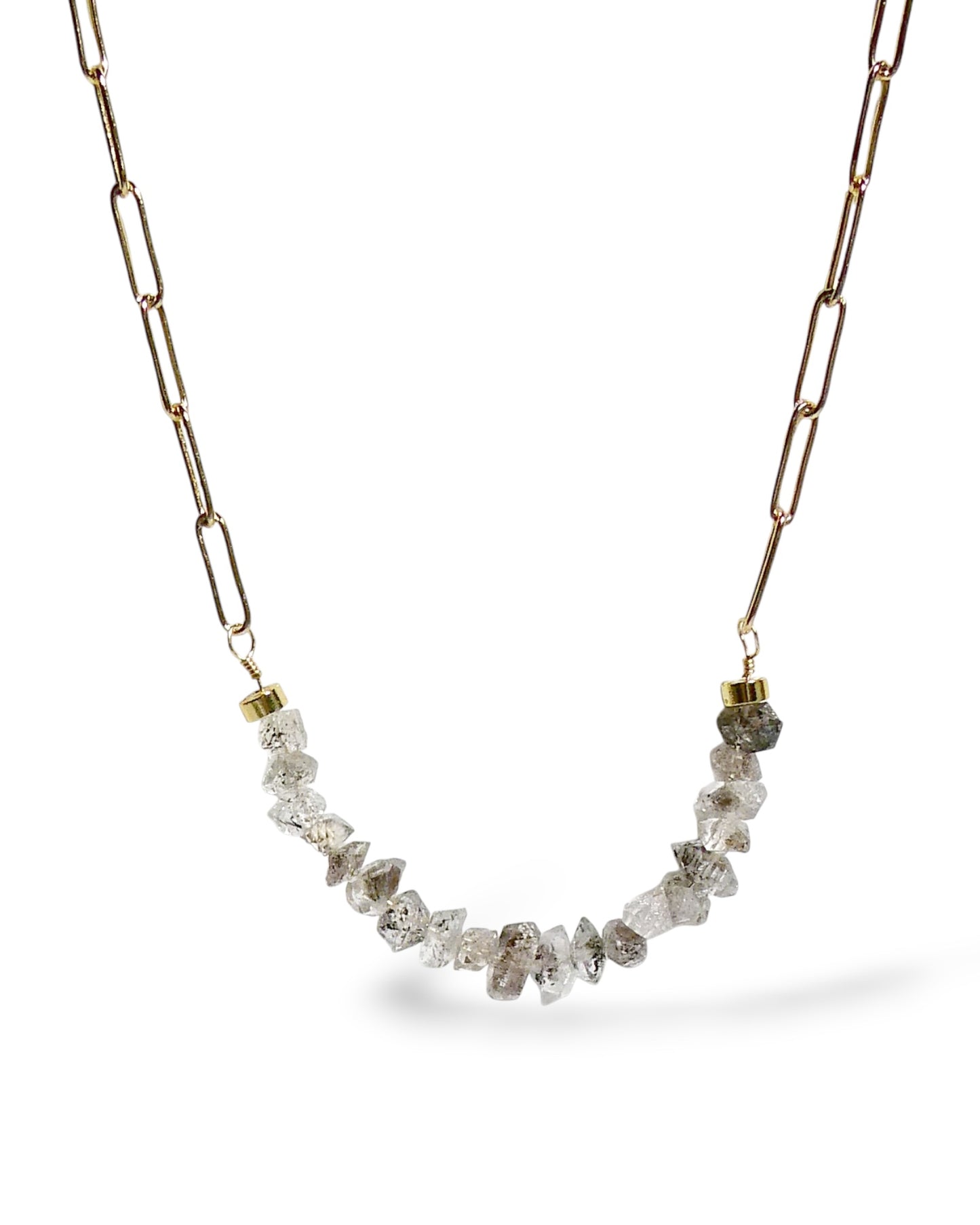 Herkimer Diamond Paperclip Chain Necklace