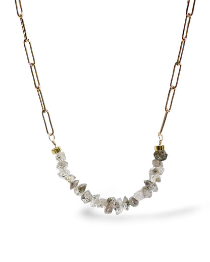 Herkimer Diamond Paperclip Chain Necklace