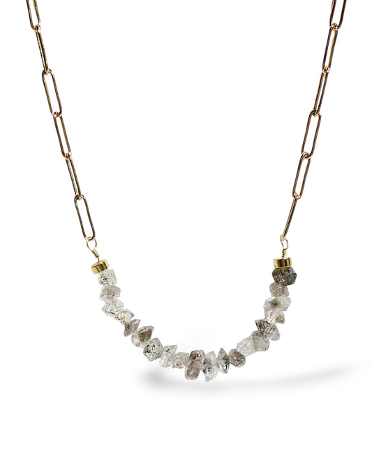 Herkimer Diamond Paperclip Chain Necklace