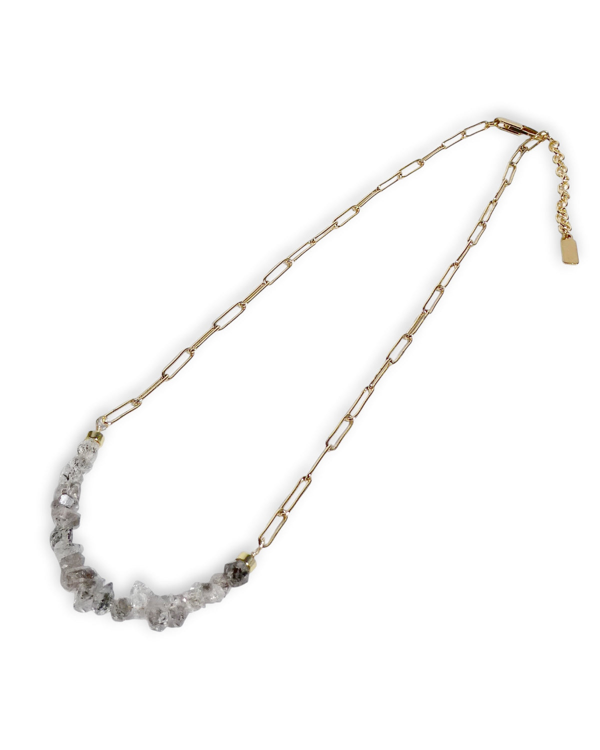 Herkimer Diamond Paperclip Chain Necklace