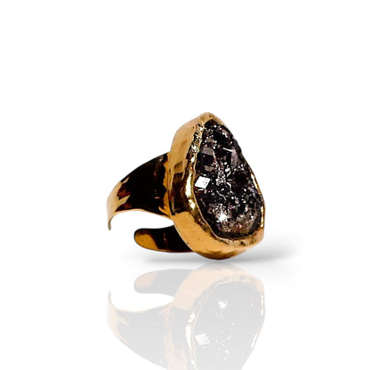 Dark Brown Druzy Statement Ring