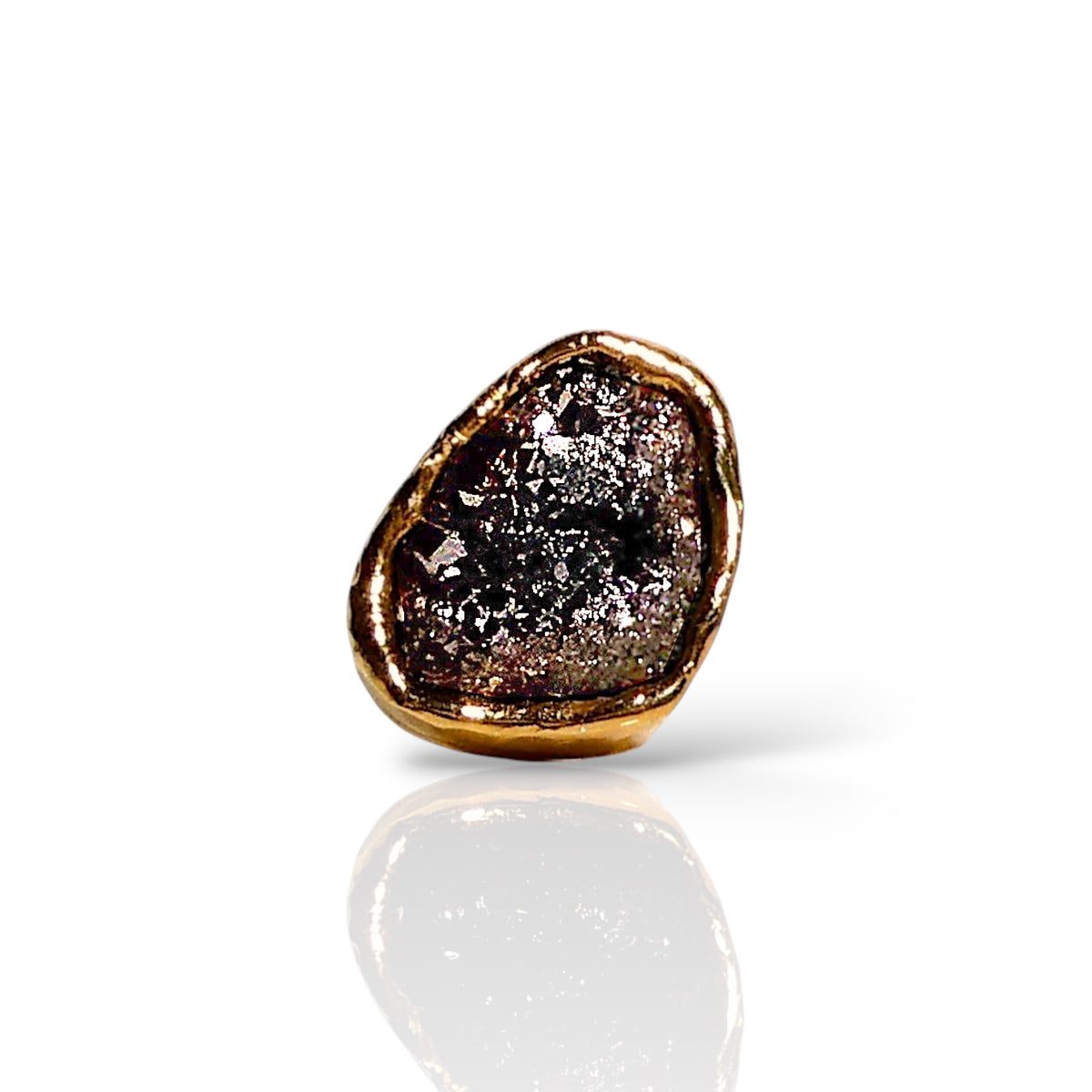 Dark Brown Druzy Statement Ring