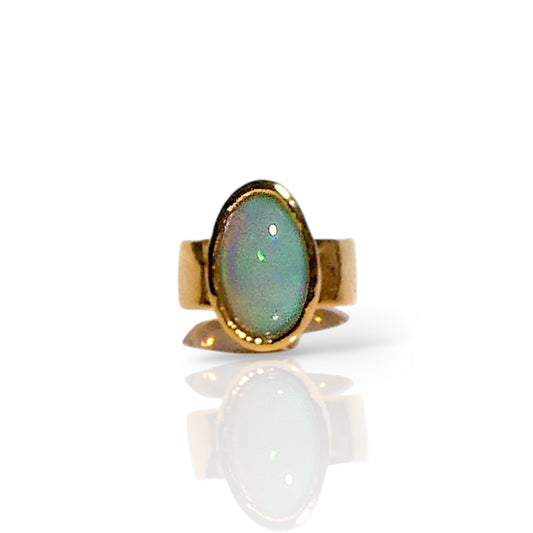 Small Oval Natural Opal Ring
