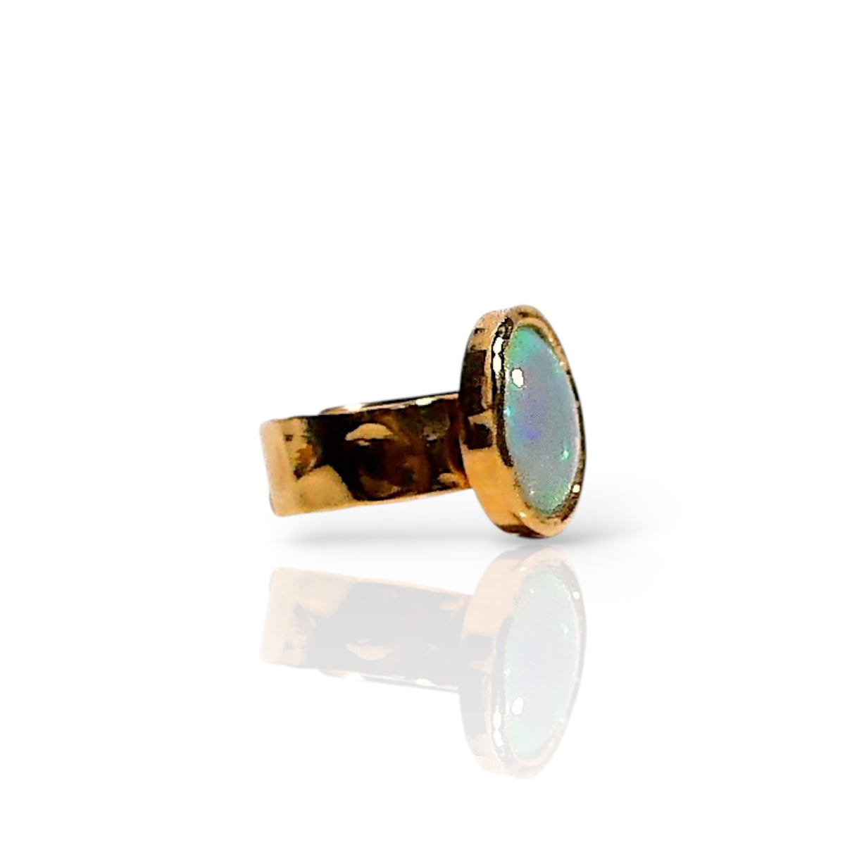 Small Oval Natural Opal Ring