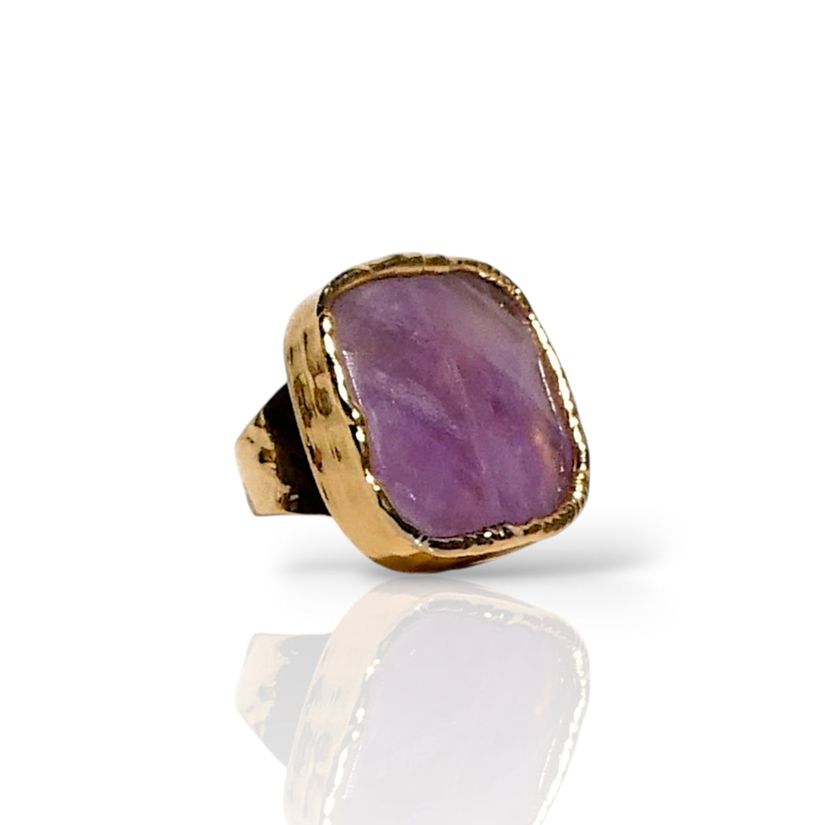 Square-Cut Natural Amethyst Statement Ring