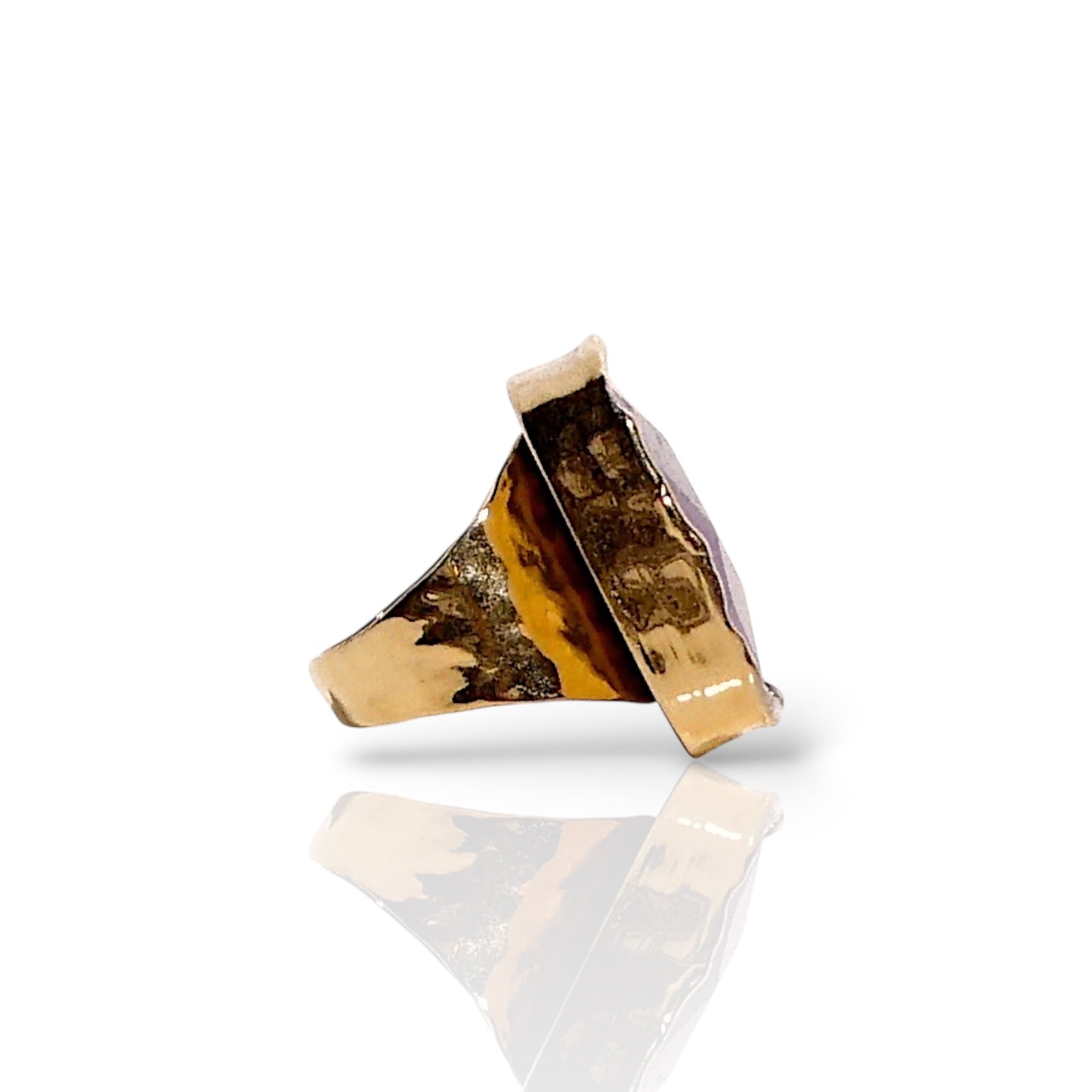 Square-Cut Natural Amethyst Statement Ring