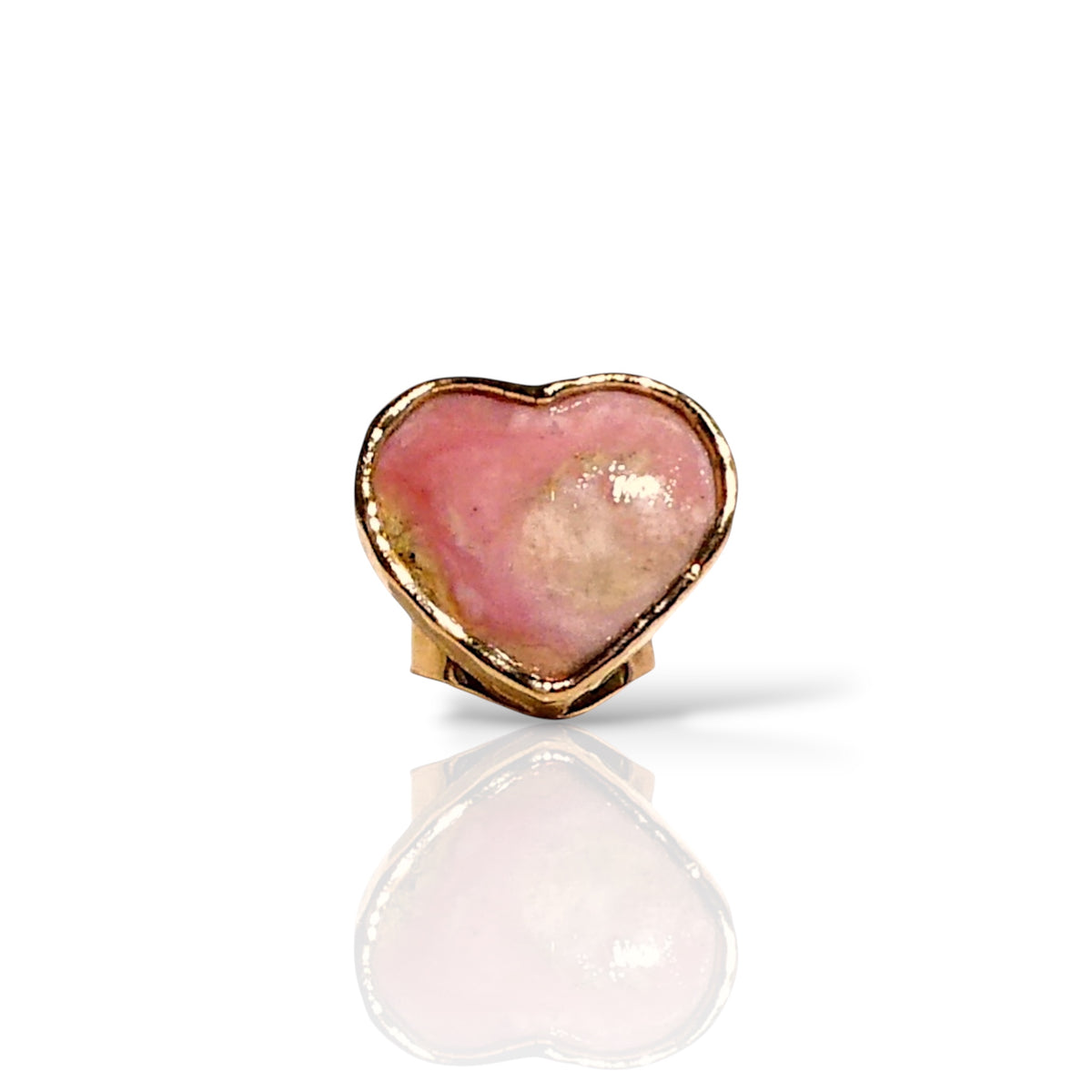 Pink Opal Heart Statement Ring