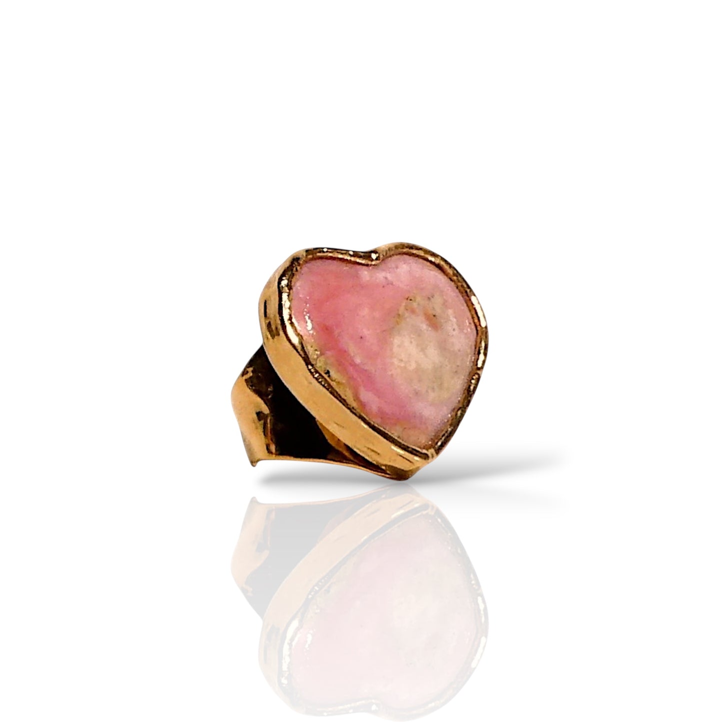 Pink Opal Heart Statement Ring