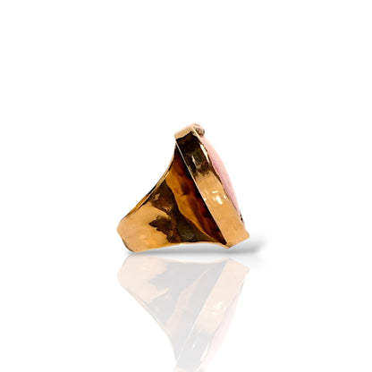 Pink Opal Heart Statement Ring
