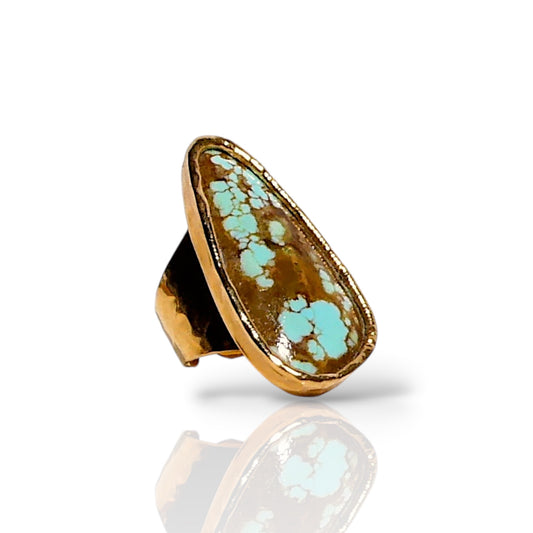Natural Boulder Turquoise Statement Ring