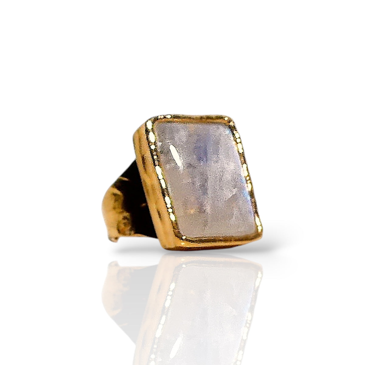 Square Moonstone Statement Ring