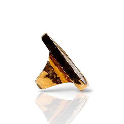 Natural Dioptase Triangle Statement Ring