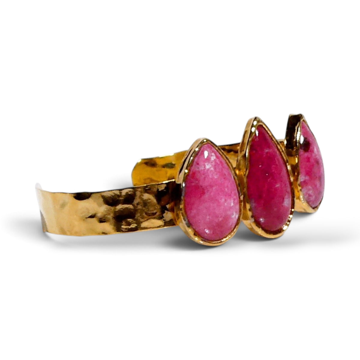Natural Ruby Teardrop Cuff Bracelet