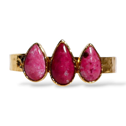 Natural Ruby Teardrop Cuff Bracelet