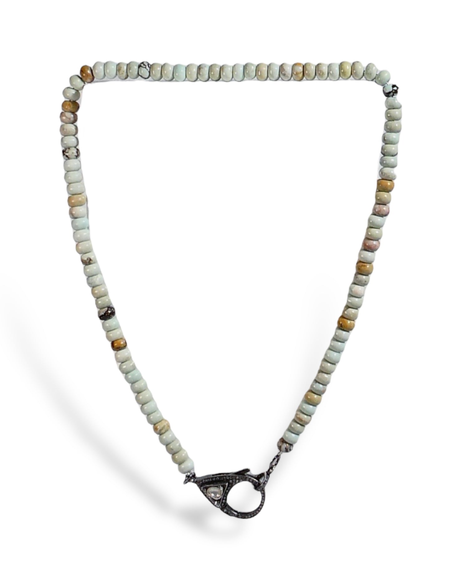 NEW Amazonite Candy Necklace with Black Diamond Clasp