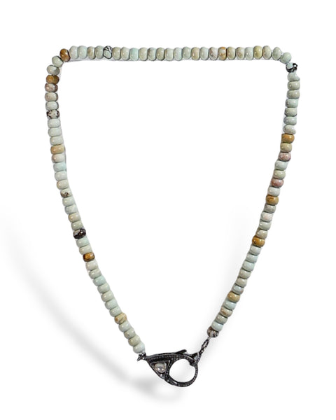 NEW Amazonite Candy Necklace with Black Diamond Clasp