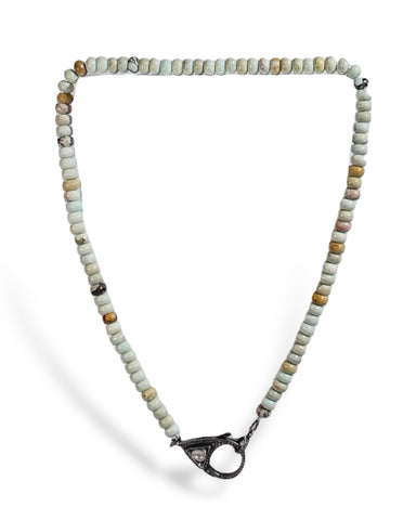 NEW Amazonite Candy Necklace with Black Diamond Clasp
