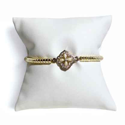 Hematite Clover Stretch Bracelet