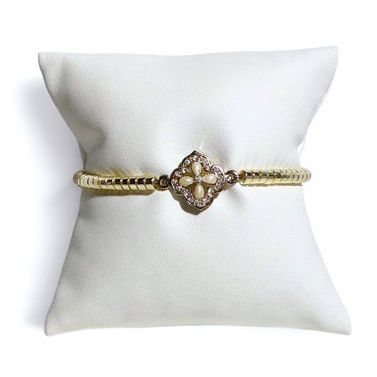 Hematite Clover Stretch Bracelet
