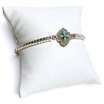 Hematite Clover Stretch Bracelet