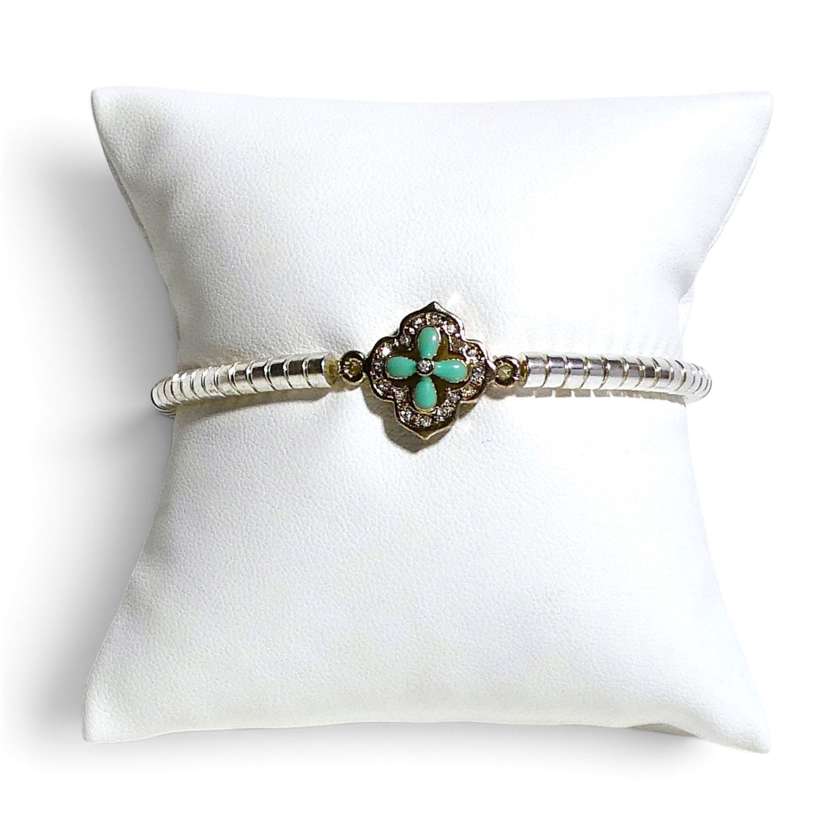 Hematite Clover Stretch Bracelet
