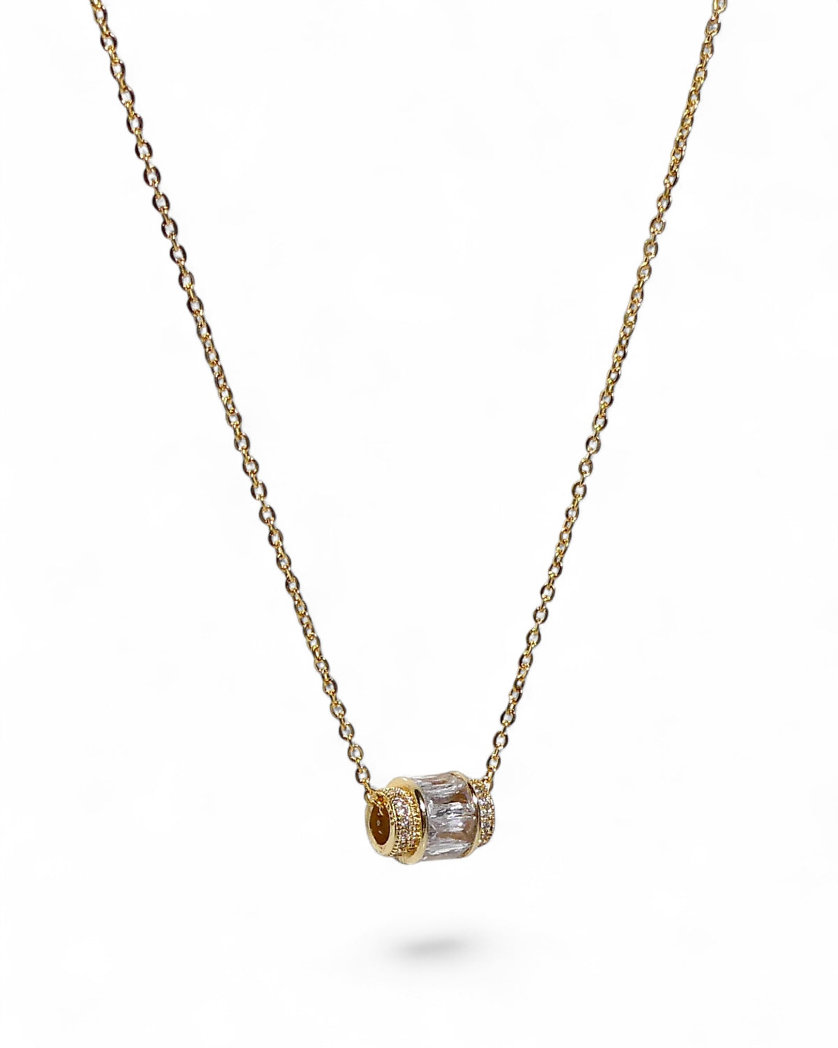 Crystal Baguette Rondelle Necklace
