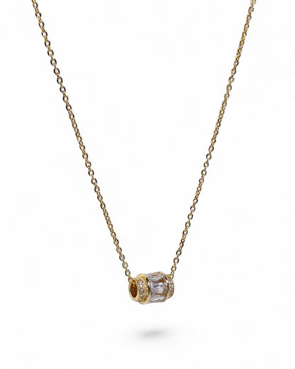 Crystal Baguette Rondelle Necklace