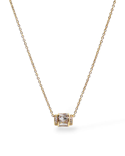 Crystal Baguette Rondelle Necklace