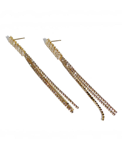 Baguette Crystal Fringe Earrings