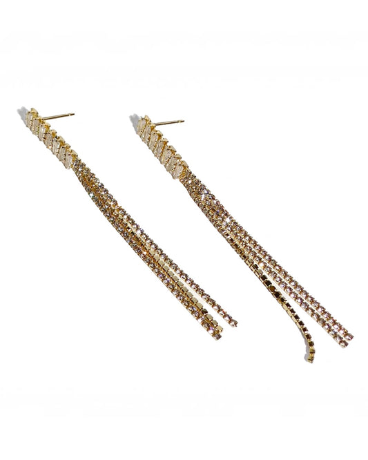 Baguette Crystal Fringe Earrings