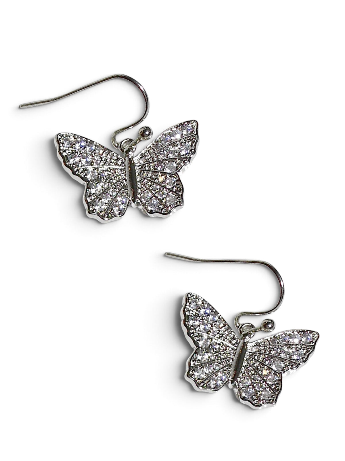 Pavé Butterfly Drop Earrings