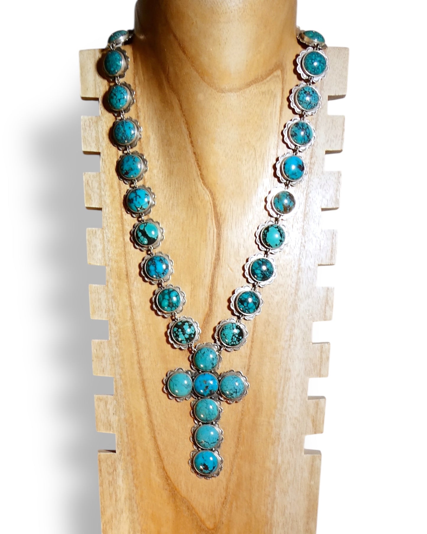 NEW Sterling Silver 925 and Turquoise Cross Necklace